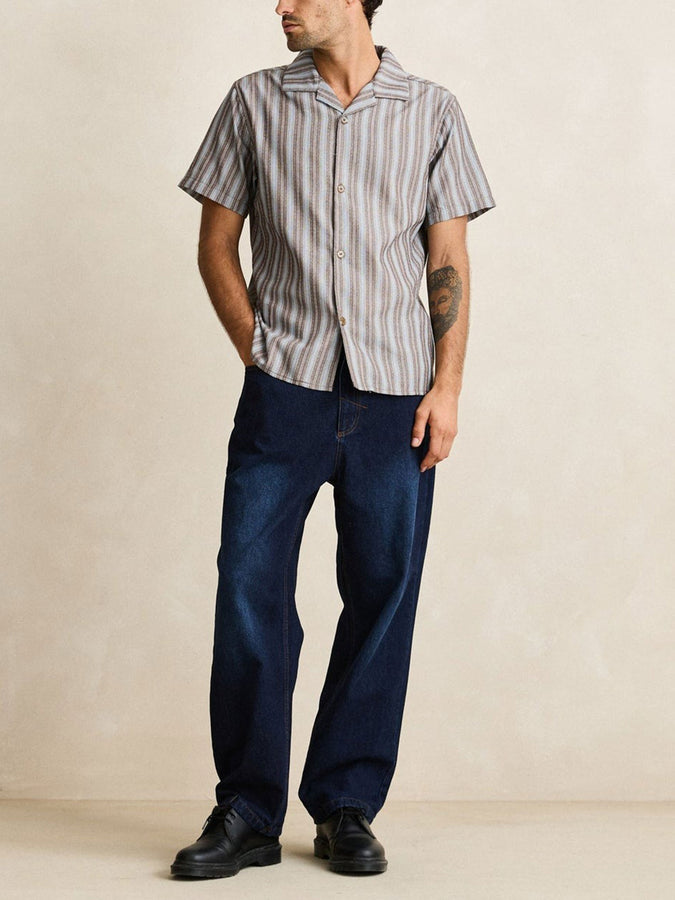 Rhythm Vacation Stripe S/S Buttondown Shirt Summer 2026 | CHOCOLATE