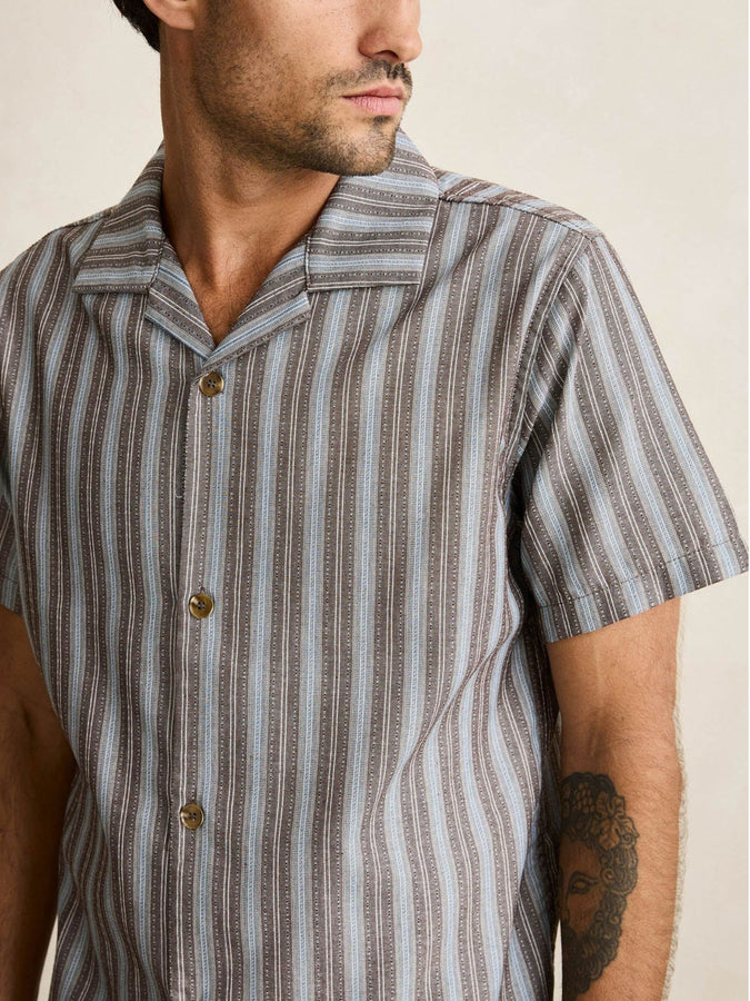 Rhythm Vacation Stripe S/S Buttondown Shirt Summer 2026 | CHOCOLATE