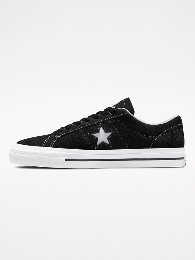 Converse One Star Pro Low Top Black/Black/White Shoes | BLACK/BLACK/WHITE
