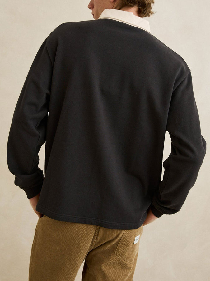 Rhythm Koa Vintage Rugby Long Sleeve Polo Fall 2026 | BLACK