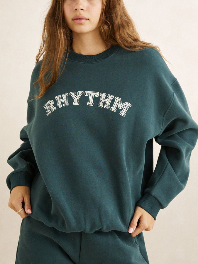Rhythm Collegiate Oversized Crewneck Sweatshirt Fall 2026 | FOREST