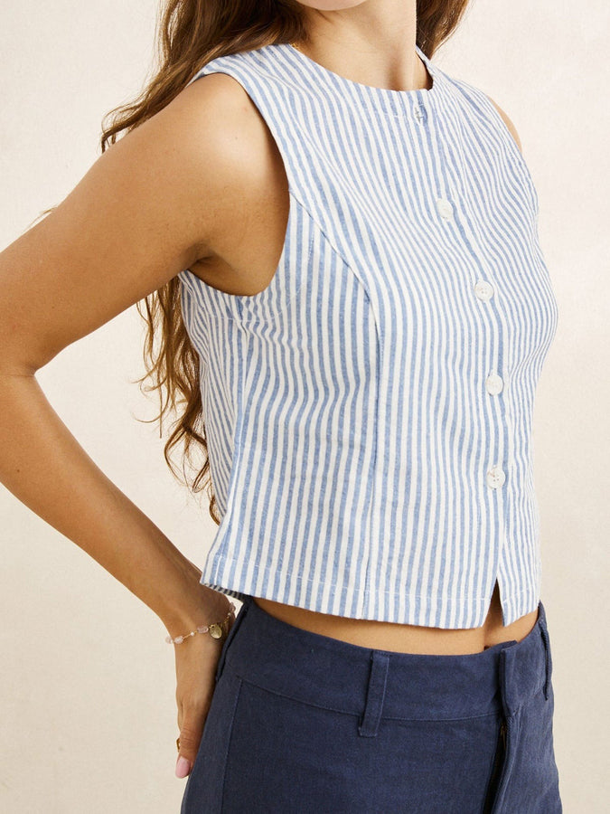 Rhythm Vista Stripe Vest Fall 2026 | BLUE