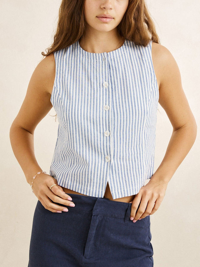 Rhythm Vista Stripe Vest Fall 2026 | BLUE