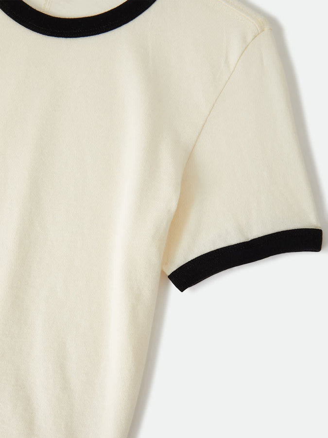 Brixton Carefree Organic Garment Dye Ringer T-Shirt Fall 2026 | OFF WHITE/BLACK