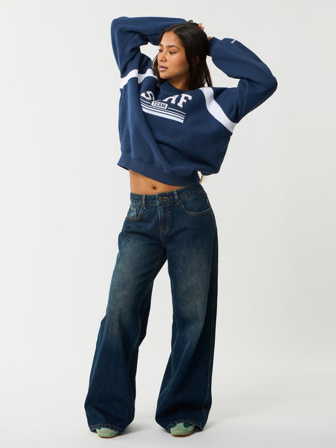 Rip Curl Retro Swell Oversized Crewneck Sweatshirt Fall 2026 | NAVY (0049)