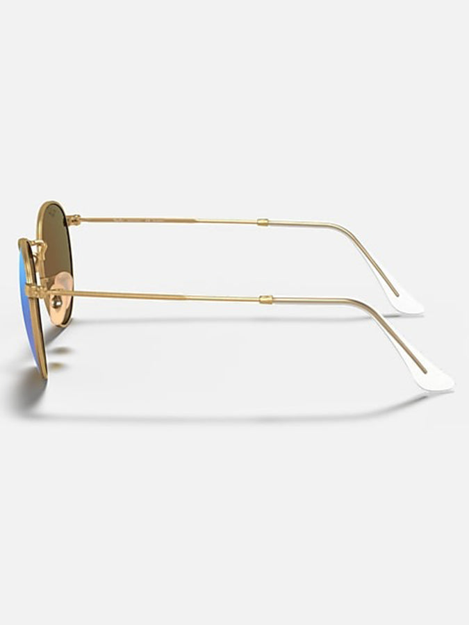Ray Ban Round Metal Matte Gold/ Blue Mirror Sunglasses | MATTE GOLD/BLUE MIRROR