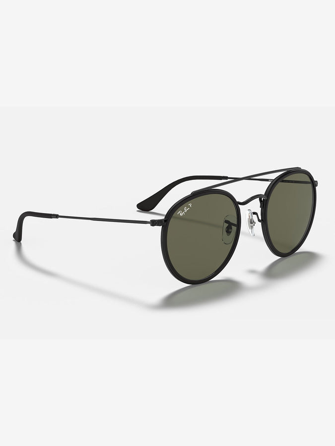 Ray-Ban Round Double Bridge Black/G-15 Green Sunglasses | BLACK/G-15 GREEN