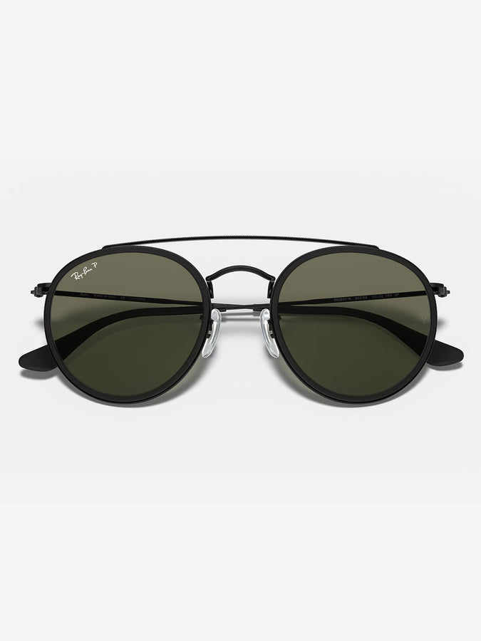 Ray-Ban Round Double Bridge Black/G-15 Green Sunglasses | BLACK/G-15 GREEN