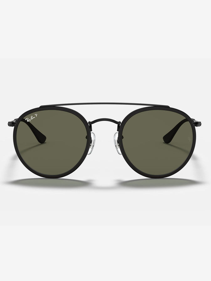 Ray-Ban Round Double Bridge Black/G-15 Green Sunglasses | BLACK/G-15 GREEN