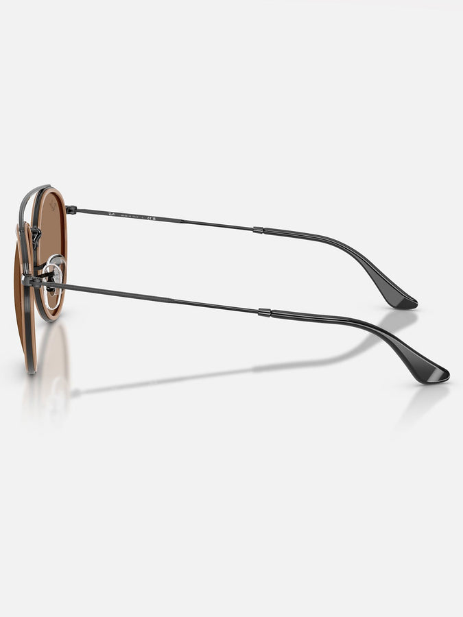 Ray-Ban Round Double Bridge Black/Brown Sunglasses | BLACK/BROWN