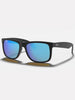 Ray-Ban Justin Matte Black/Blue Mirror Sunglasses
