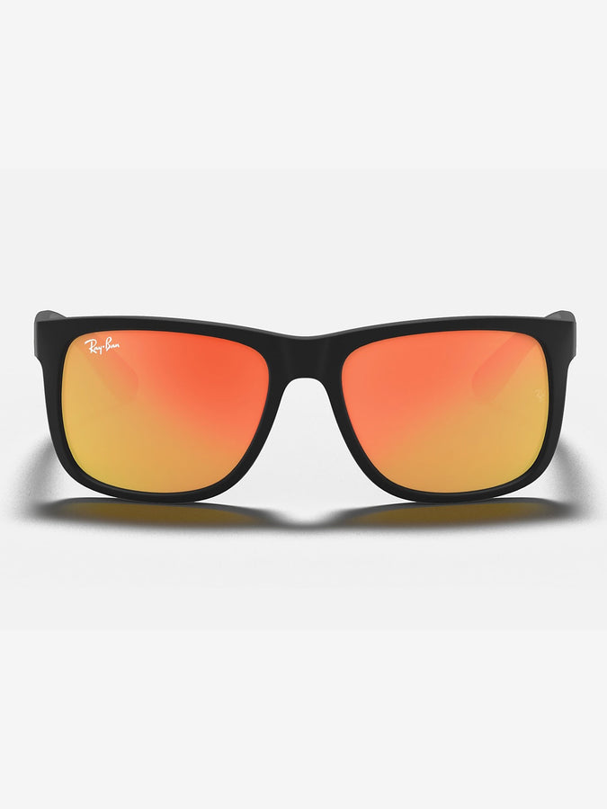 Ray-Ban Justin Matte Black/Red Mirror Sunglasses | MATTE BLACK/RED MIRROR