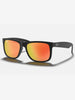 Ray-Ban Justin Matte Black/Red Mirror Sunglasses