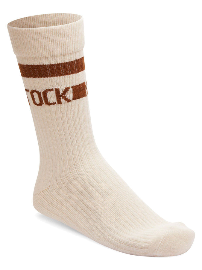 Birkenstock Cotton Stripe Eggshell/Brown Socks | EGGSHELL/BROWN