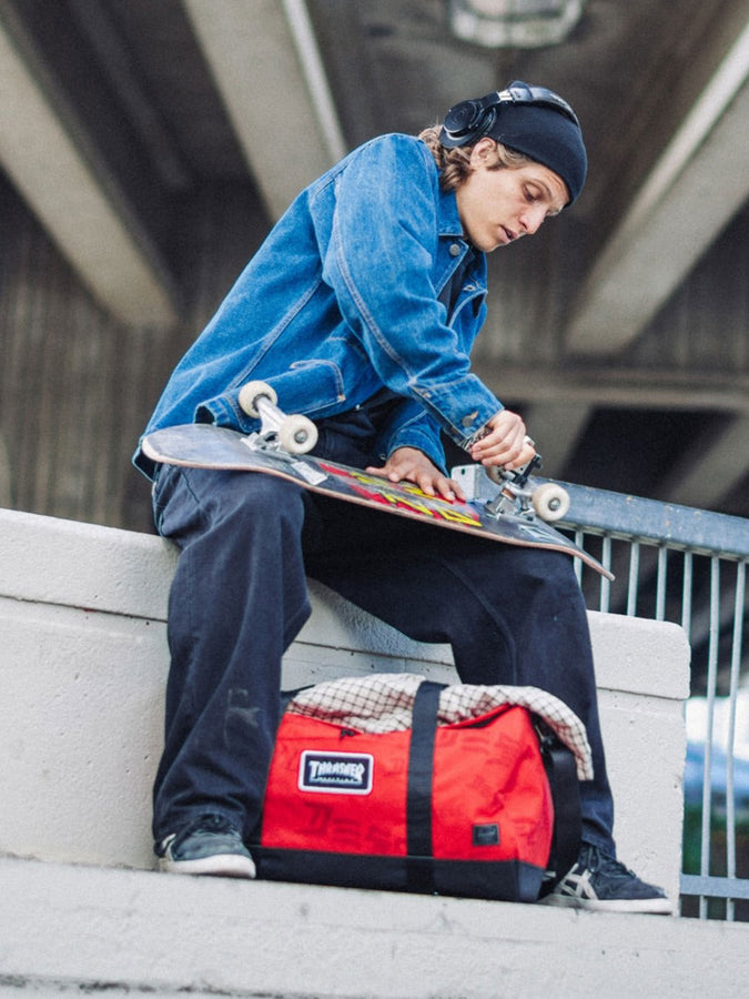 Herschel x Thrasher Skate Nylon Duffle Bag Fall 2026 | RCNG RD/BRBD CHRY DSTR (07819)