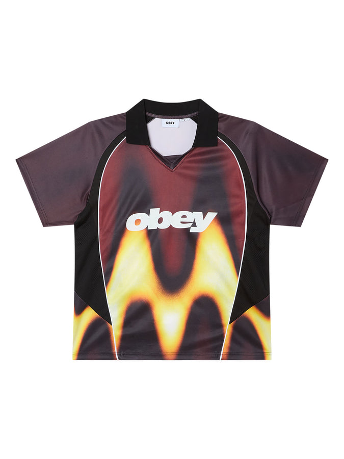 Obey Blurred Soccer Jersey T-Shirt Spring 2026 | BURNT RED MULTI (BNR)