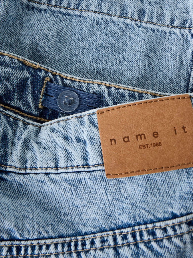 Name It Rose Long Denim Shorts (Youth 7-14) Summer 2026 | LIGHT BLUE BLEACHED DENIM