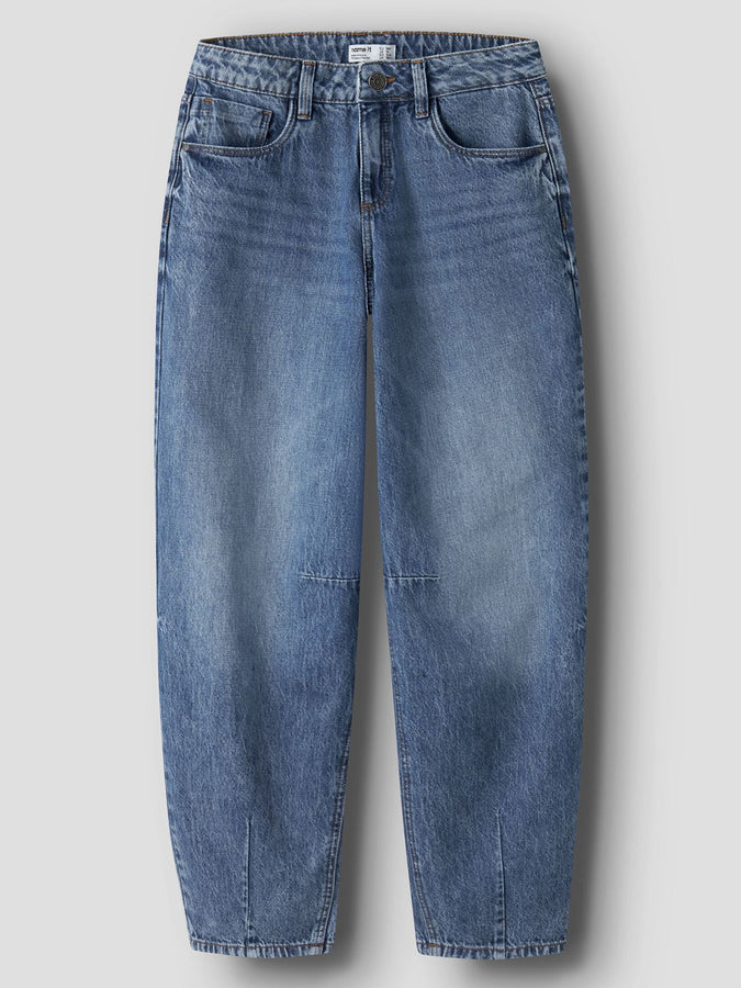 Name It Bella Barrel Jeans (Youth 7-14) Fall 2026 | MEDIUM BLUE DENIM