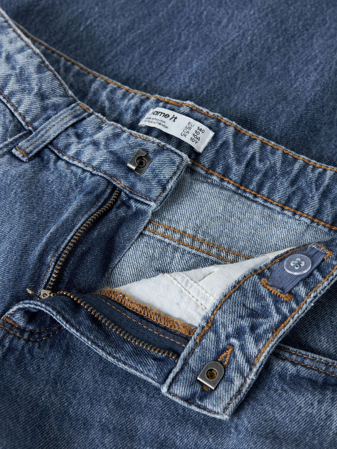 Name It Bella Barrel Jeans (Youth 7-14) Fall 2026 | MEDIUM BLUE DENIM