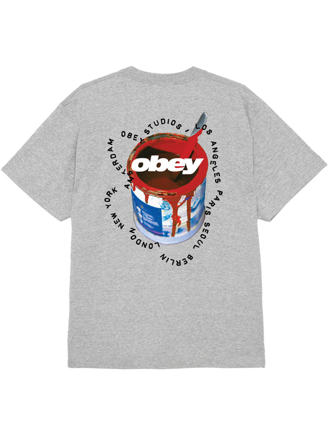 Obey Real Spill T-Shirt Fall 2026 | HEATHER GREY (HEA)