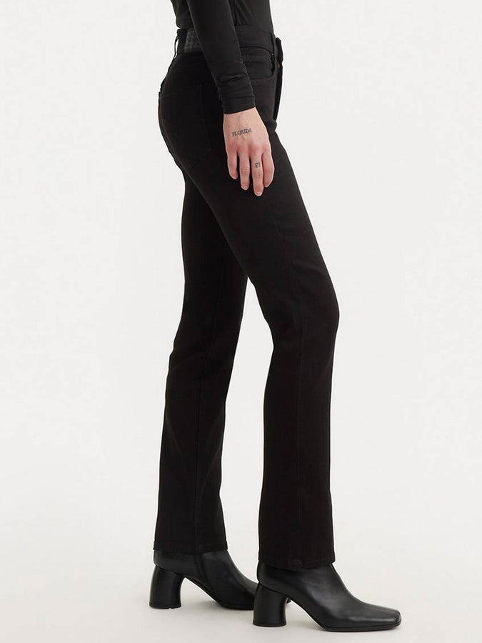 Levis 724 High Rise Straight Soft Black Jeans | SOFT BLACK (0016)