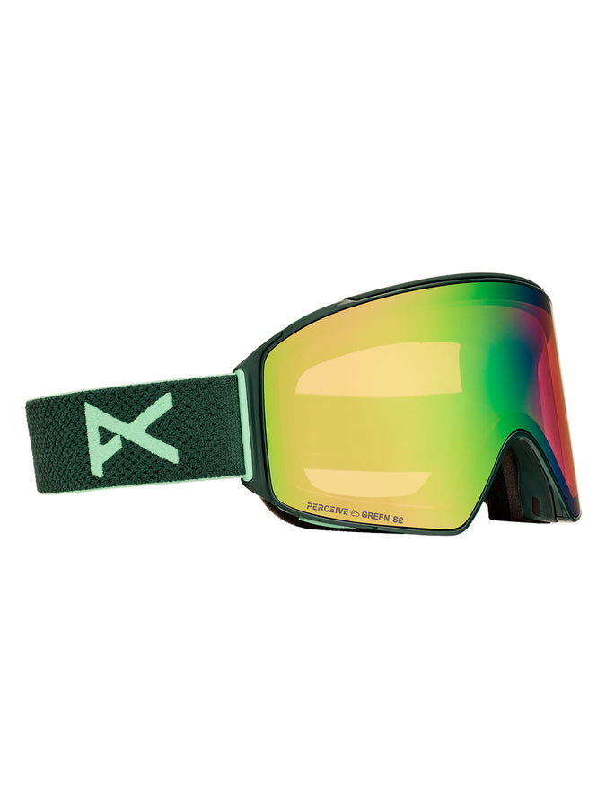 Anon M4 Cylindrical + Bonus Lens + Mfi Ski Mask Goggle | BRNWCK GRN/PRCV VRBL GRN (FBU)