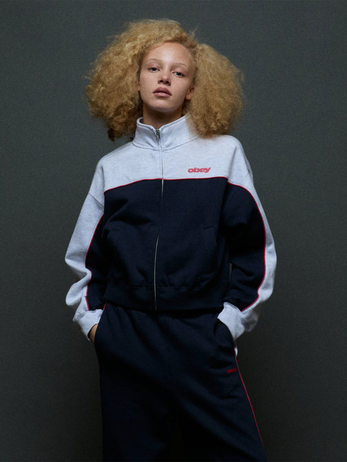 Obey Zeno Mock Neck Zip Sweatshirt Fall 2026 | DARK NAVY MULTI (DNV)