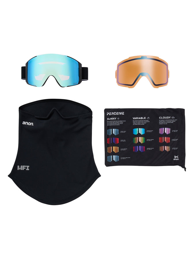 Anon Sync Black/Prcv Blue + Prcv Pink + MFI Face Mask Goggle | BLACK/PRCV VRBL BLUE (Z53)