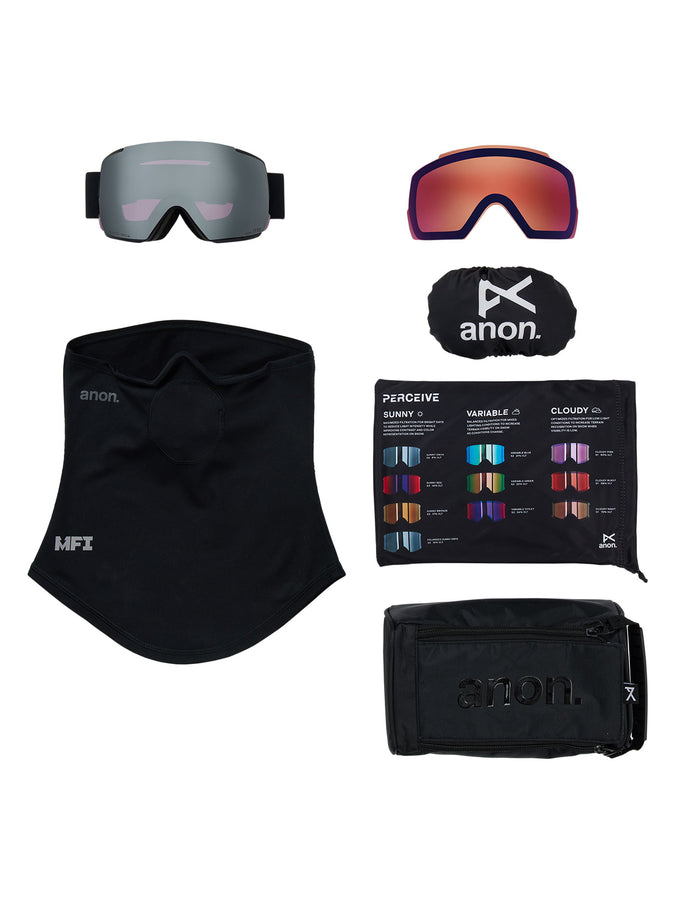 Anon M5 Smoke/Sunny Onyx + Prcv Violet + MFI Face Mask Goggle | SMOKE/PRCV SUNNY ONYX (Z55)