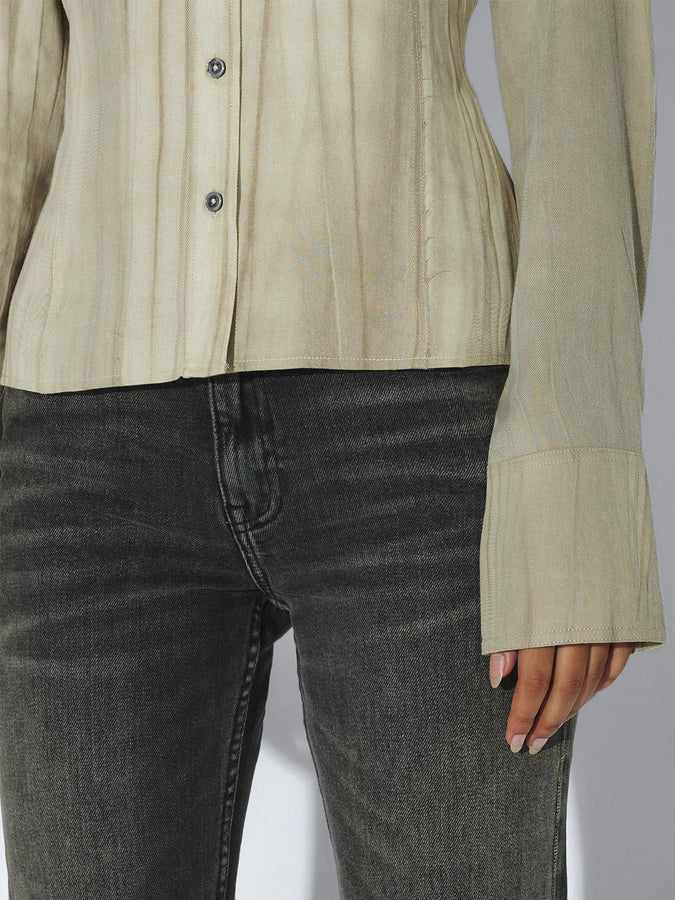 Dr. Denim Mila Seam Long Sleeves Buttondown Shirt Fall 2026 | WASHED BEIGE (BR1)