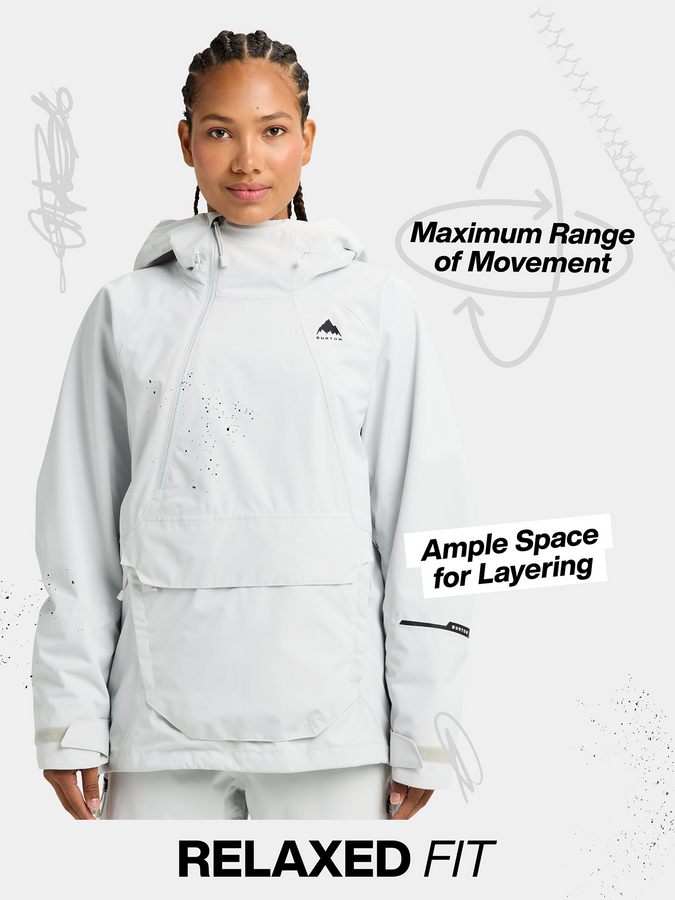 Burton Reserve 2L Relaxed Anorak 2027 – Women's Shell | GREY CLOUD (27O)