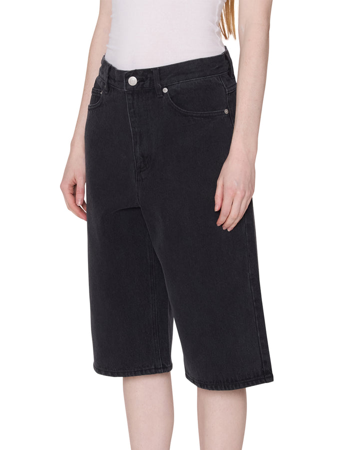 Obey Karina Long Denim Shorts Spring 2026 | WASHED BLACK (WBL)