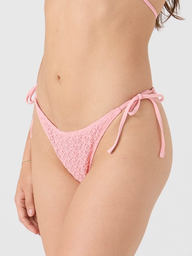 Roxy Crochet Tie Side Cheeky Bikini Bottom Summer 2026 | PETAL PINK (PPK)