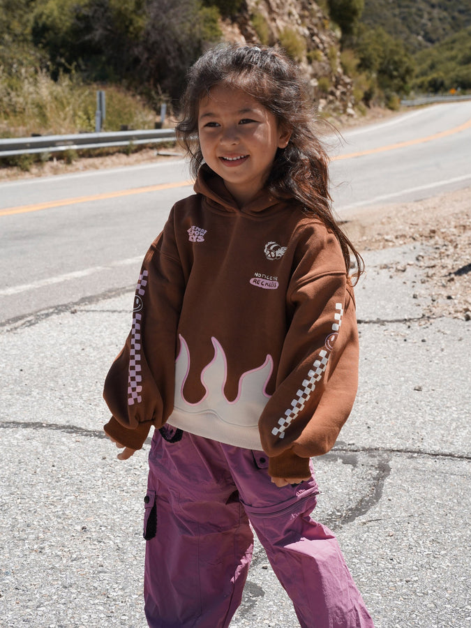 Two Stoked Kids Burgundy Zip-Off Pants (Kids 4-11) Fall 2026 | PINK