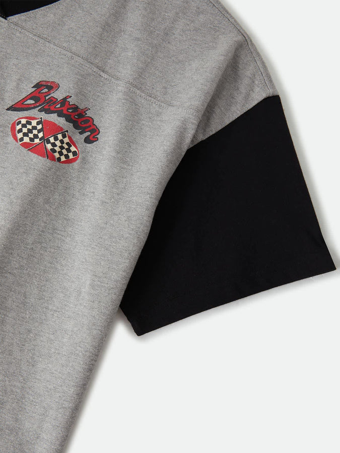 Brixton Winners Circle Boxy Football T-Shirt Fall 2026 | HEATHER GREY/BLACK
