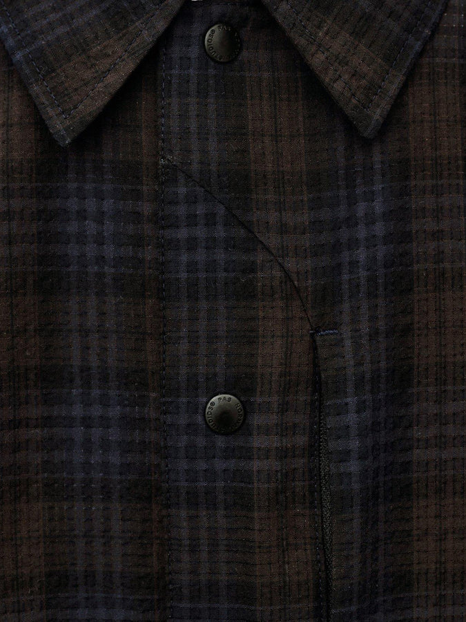Pas Normal Studios Off-Race Seersucker Long Sleeve Buttondown Shirt Fall 2026 | DARK NAVY