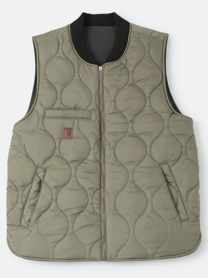 Brixton Builders Abraham Reversible Vest Fall 2026 | BLACK/OLIVE SURPLUS