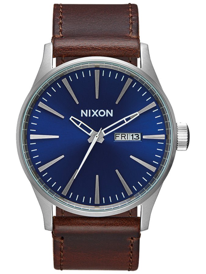 Nixon Sentry Leather Blue/Brown Watch 2025 | BLUE/BROWN (1524)
