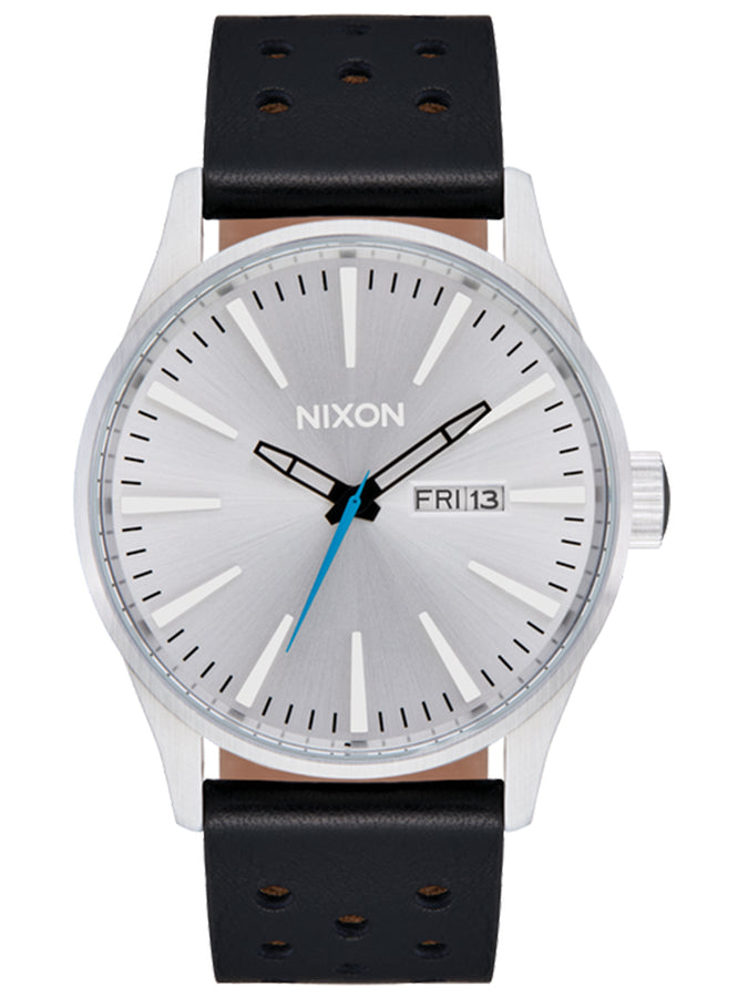 Nixon Sentry Leather Chrome/Silver Sunray/Black Watch 2024 | CHRM/SLVR SNRY/BLK (5269)