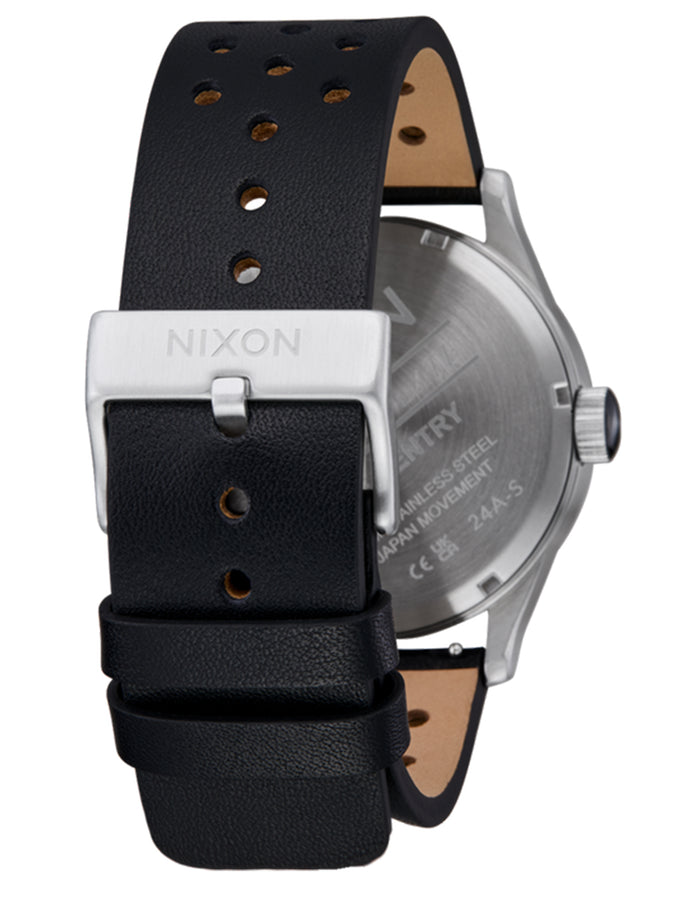 Nixon Sentry Leather Chrome/Silver Sunray/Black Watch 2024 | CHRM/SLVR SNRY/BLK (5269)