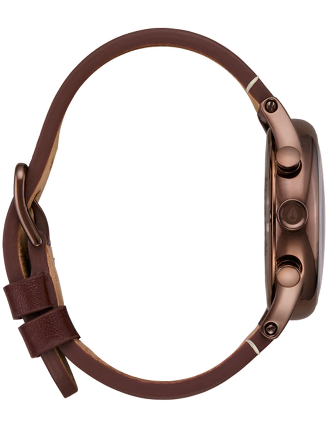 Nixon Station Chrono Leather Chocolate/Cappuccino Watch 2025 | CHOCO/CAPPUCCINO/BROWN (5242)