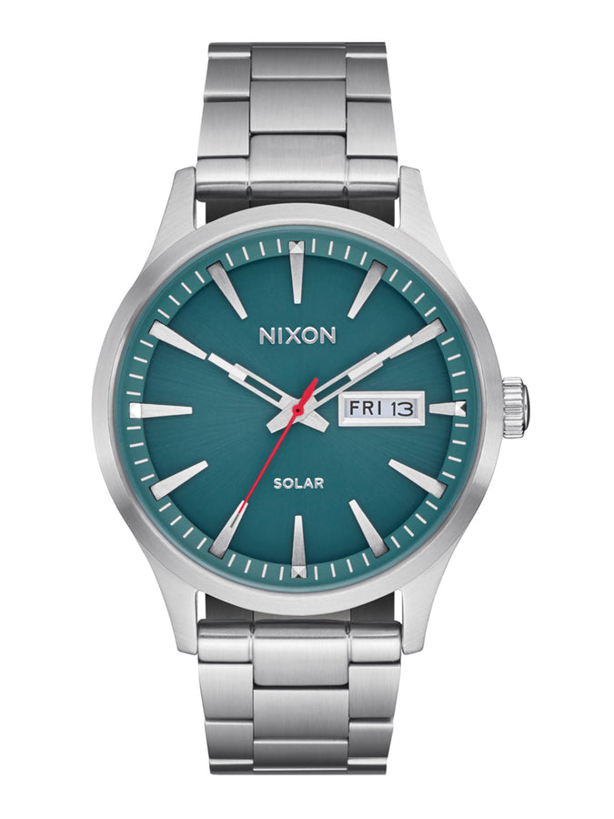 Nixon Sentry Solar Stainless Steel Watch | SILVER/JASPER (5165)