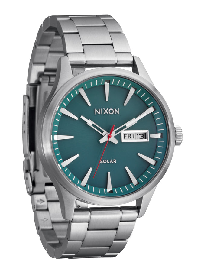 Nixon Sentry Solar Stainless Steel Watch | SILVER/JASPER (5165)