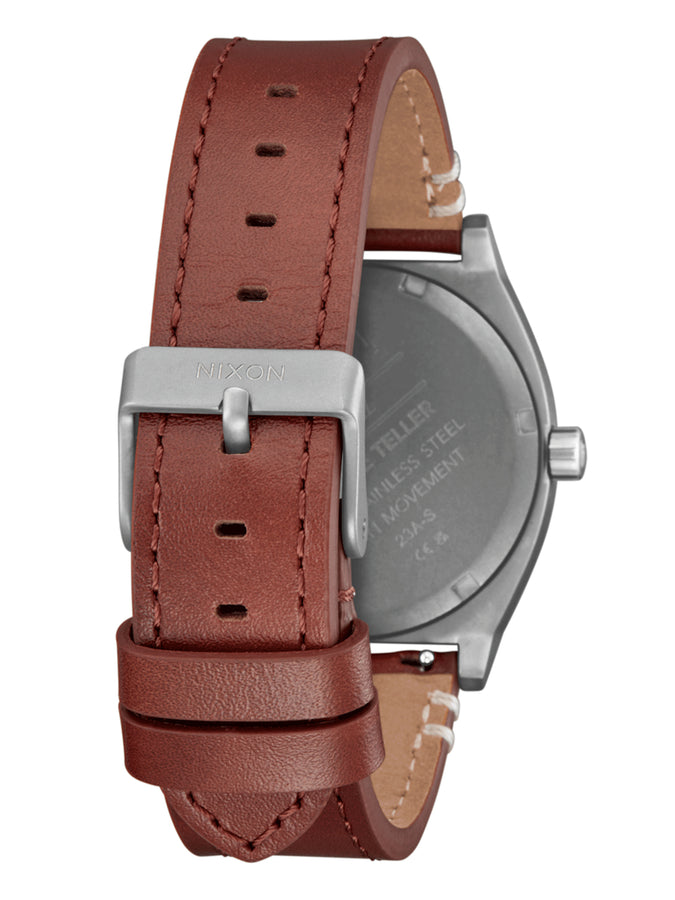 Nixon Time Teller Leather Watch | GUNMTL/BSLT/SIENNA (5195)