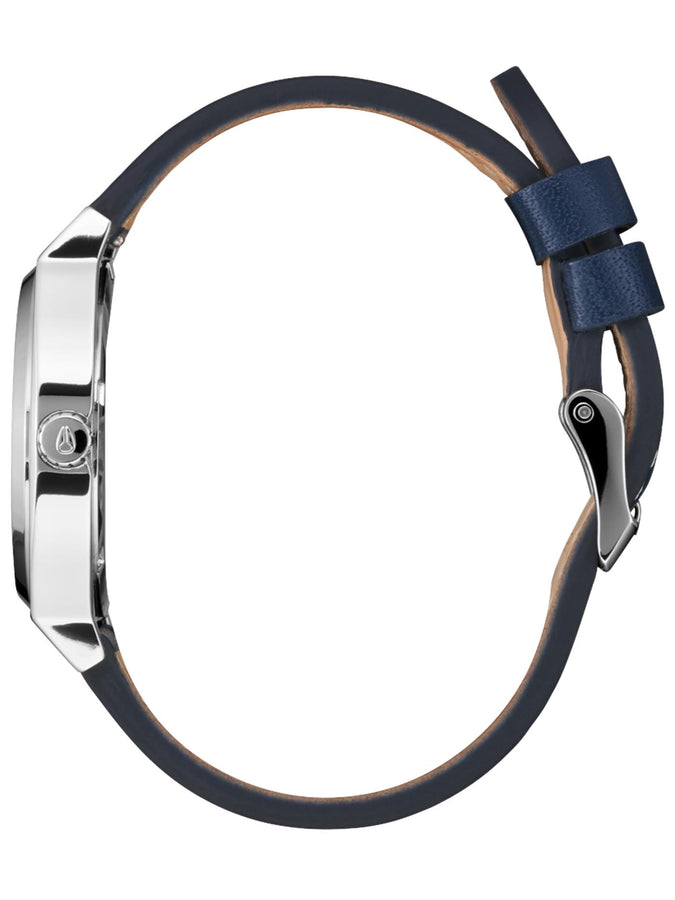 Nixon Time Teller Leather Silver/Cloud/Indigo Denim Watch 2024 | SILVR/CLD/IND DENM (5247)