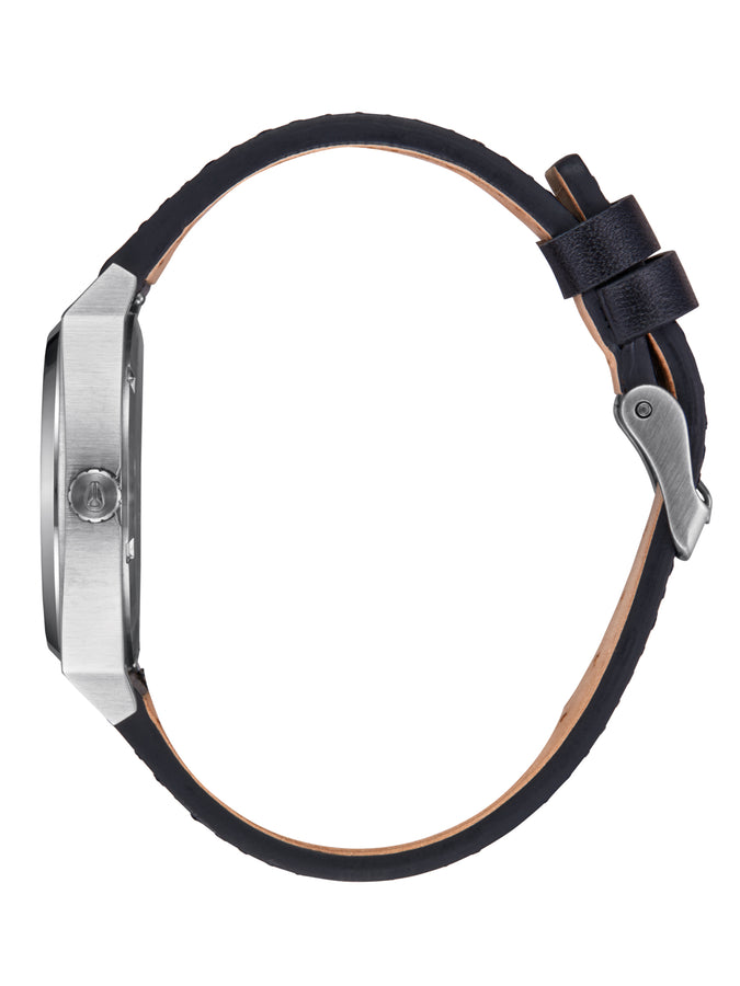 Nixon Time Teller Leather Silver/Black Watch | SILVER/BLACK (625)