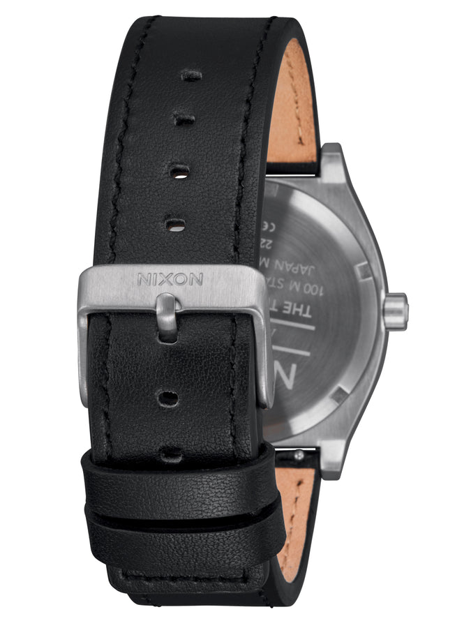 Nixon Time Teller Leather Silver/Black Watch | SILVER/BLACK (625)