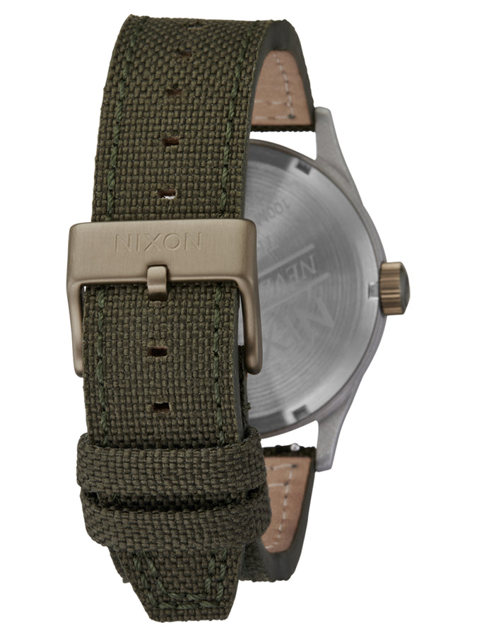 Nixon Sentry Nylon Silver/Light Brown/Asphalt Watch | SLVR/LT BRWN/ASPHT (5208)