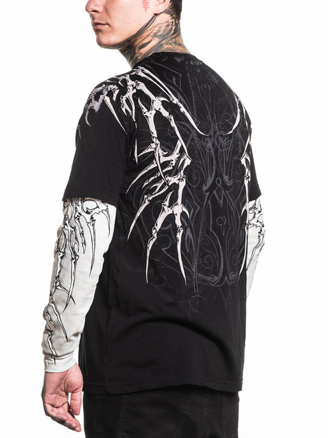 Affliction Skeleton 2Fer Long Sleeves T-Shirt Fall 2026 | BLACK LAVA WASH/SILVER GREY LV