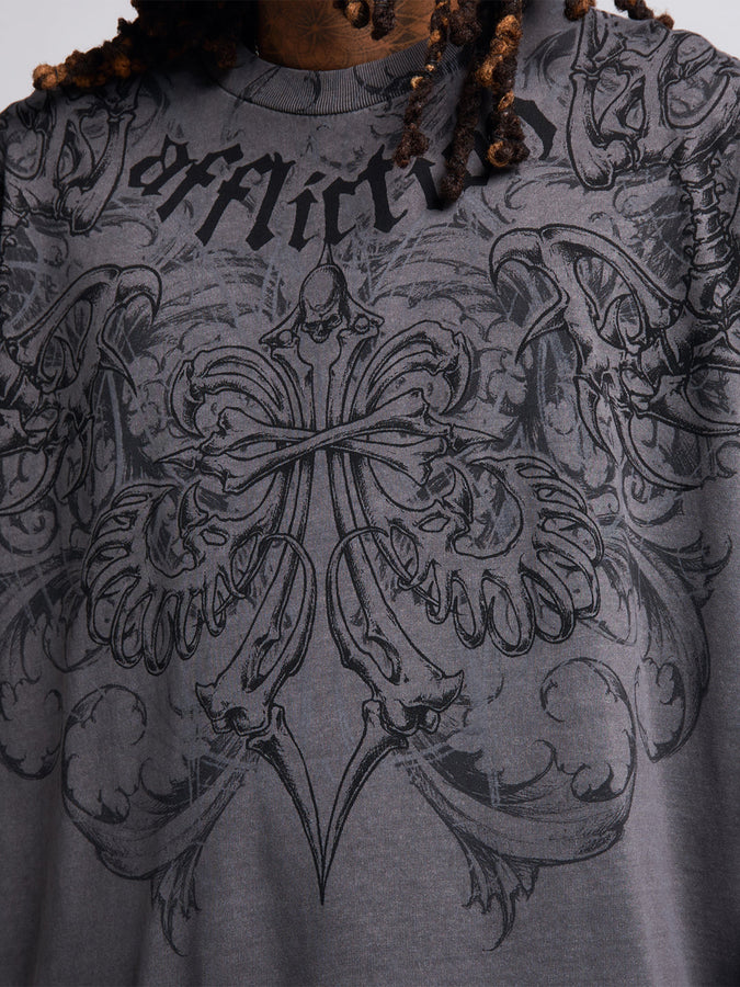 Affliction Skeleton T-Shirt Fall 2026 | CHARCOAL LAVA WASH